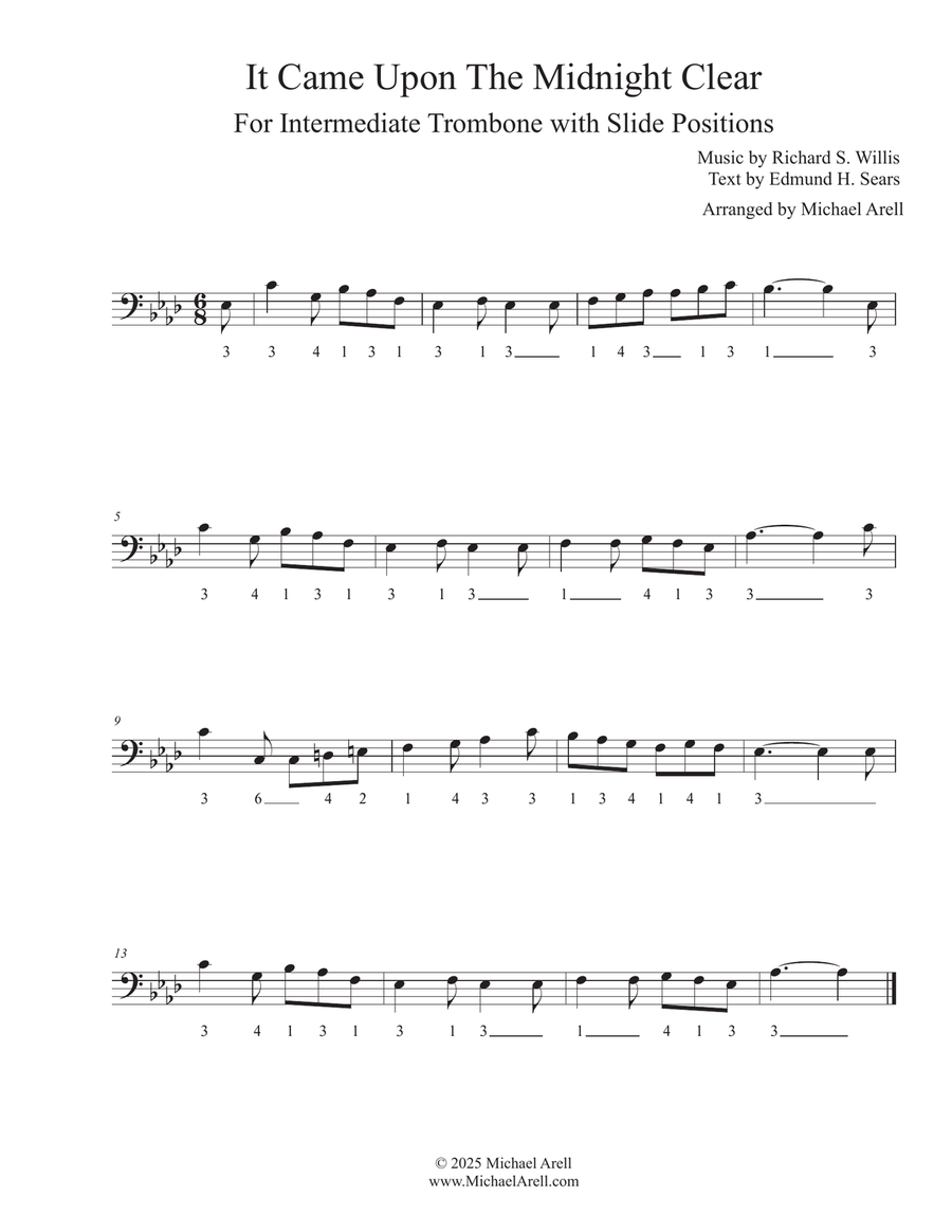 It Came Upon The Midnight Clear for Trombone Bass Trombone scores gallery preview page 2