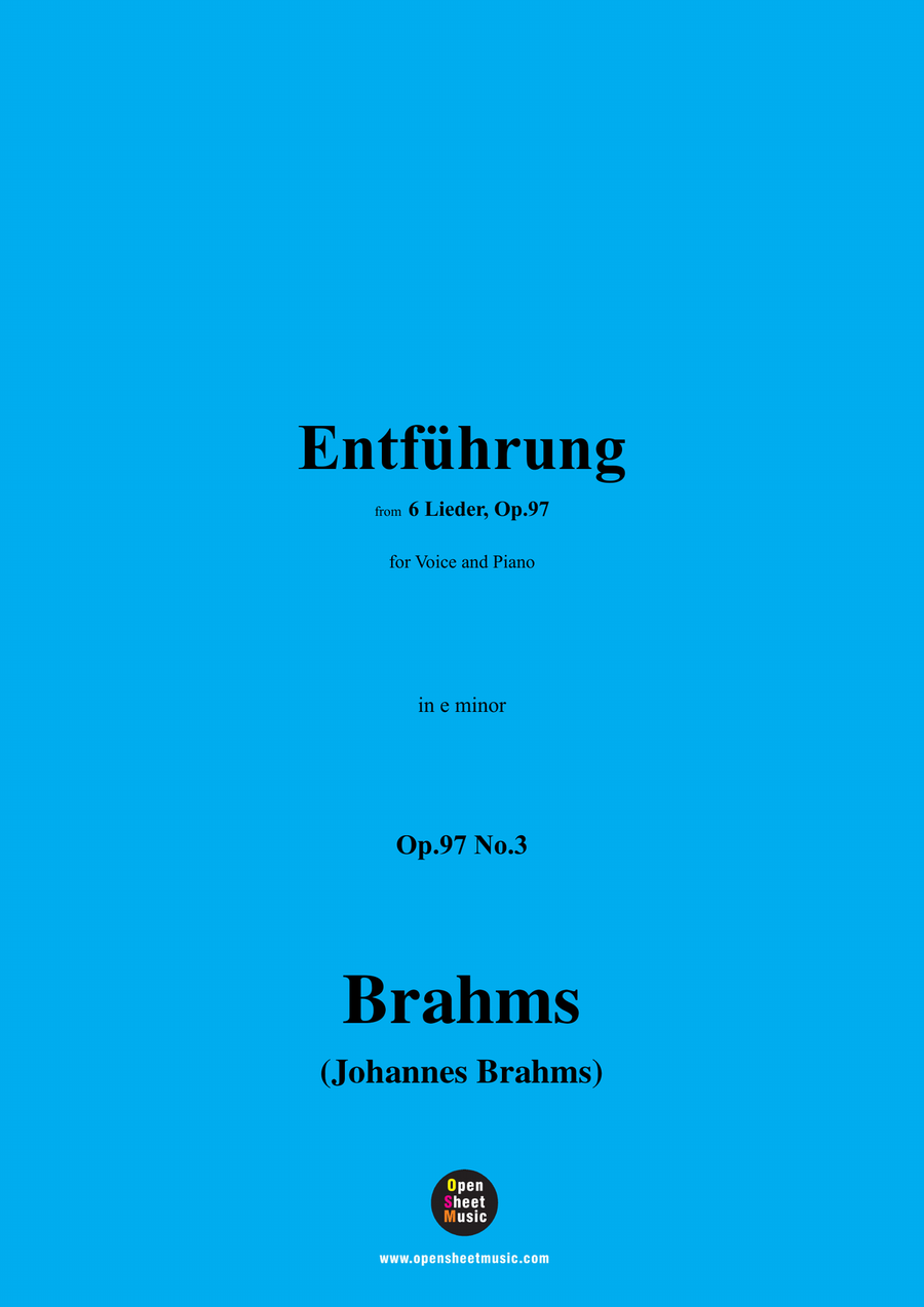 Brahms-Entfuhrung,in e minor Piano, Vocal scores gallery preview page 1