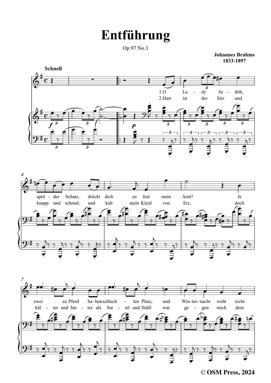 Brahms-Entfuhrung,in e minor Piano, Vocal scores gallery preview page 3