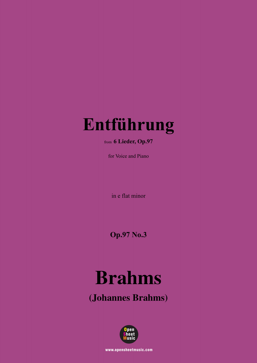 Brahms-Entfuhrung,in e flat minor Piano, Vocal scores gallery preview page 1