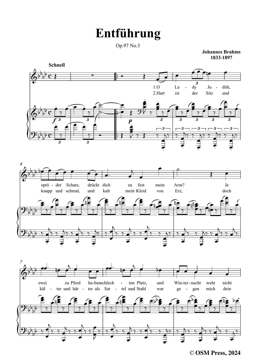 Brahms-Entfuhrung,in f minor Piano, Vocal scores gallery preview page 3