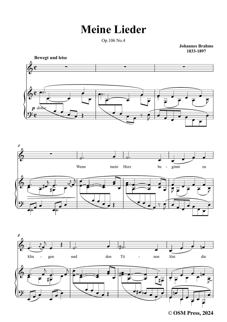 Brahms-Meine Lieder,in a minor Piano, Vocal scores gallery preview page 3