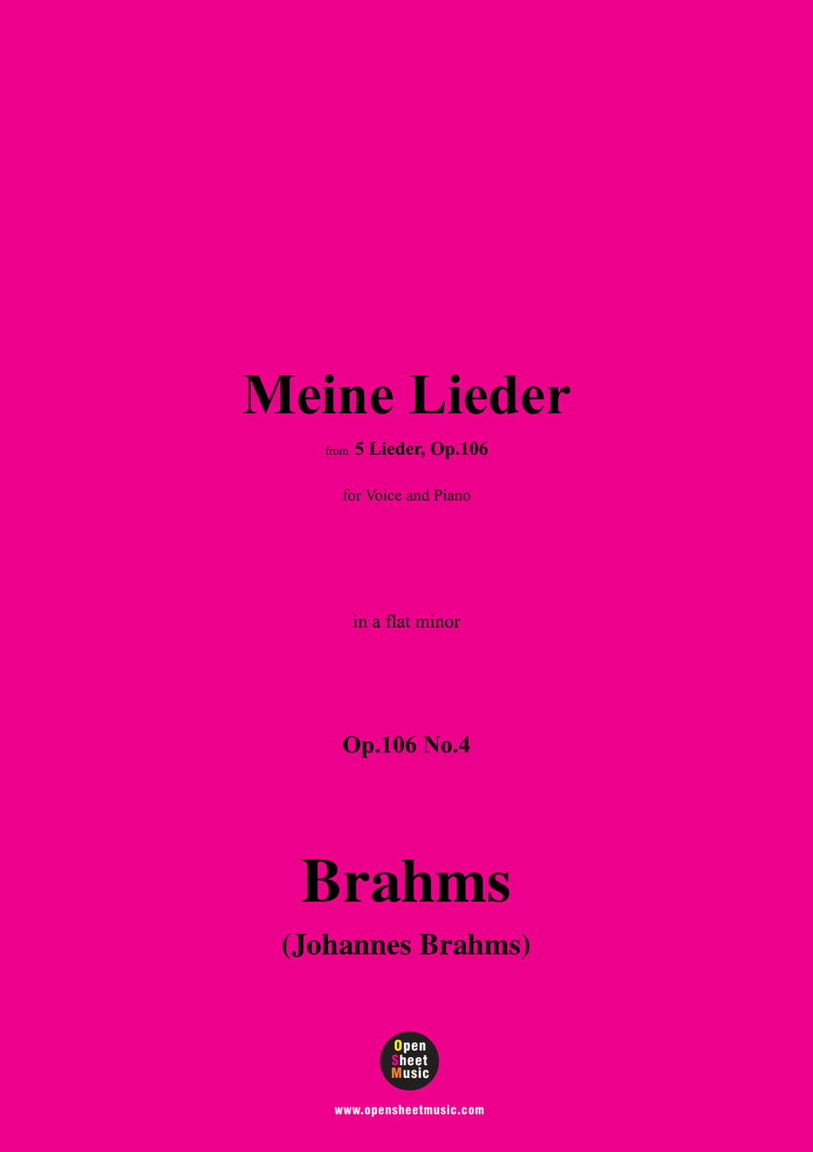 Brahms-Meine Lieder,in a flat minor Piano, Vocal scores gallery preview page 1