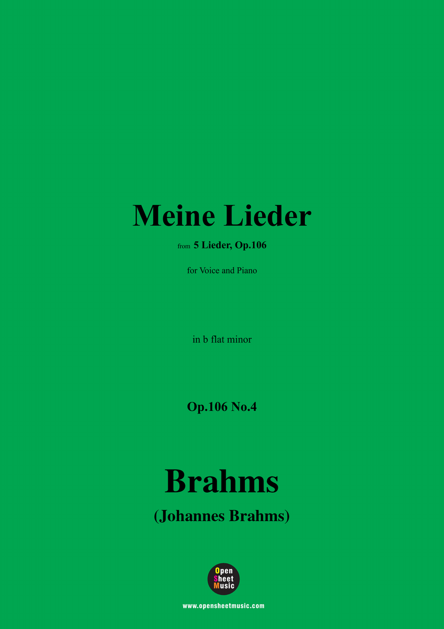Brahms-Meine Lieder,in b flat minor Piano, Vocal scores gallery preview page 1