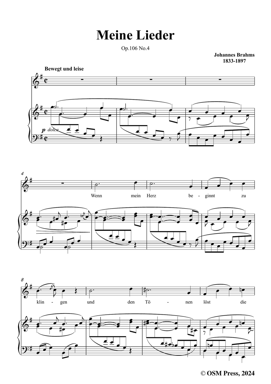 Brahms-Meine Lieder,in e minor Piano, Vocal scores gallery preview page 3