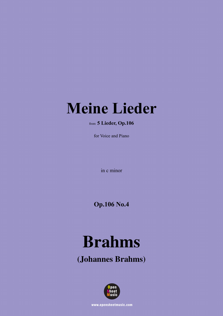 Brahms-Meine Lieder,in c minor Piano, Vocal scores gallery preview page 1