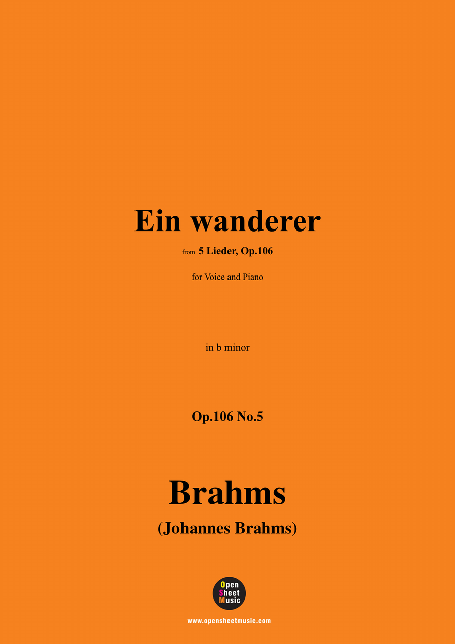 Brahms-Ein wanderer,in b minor Piano, Vocal scores gallery preview page 1