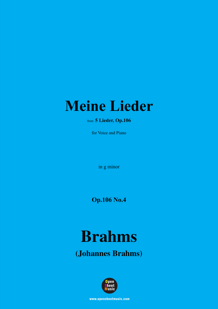 Brahms-Meine Lieder,in g minor Piano, Vocal scores gallery preview page 1