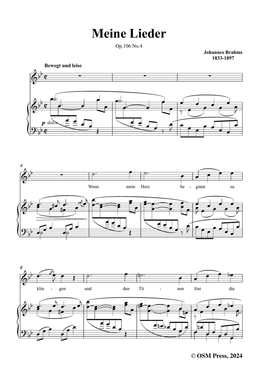 Brahms-Meine Lieder,in g minor Piano, Vocal scores gallery preview page 3