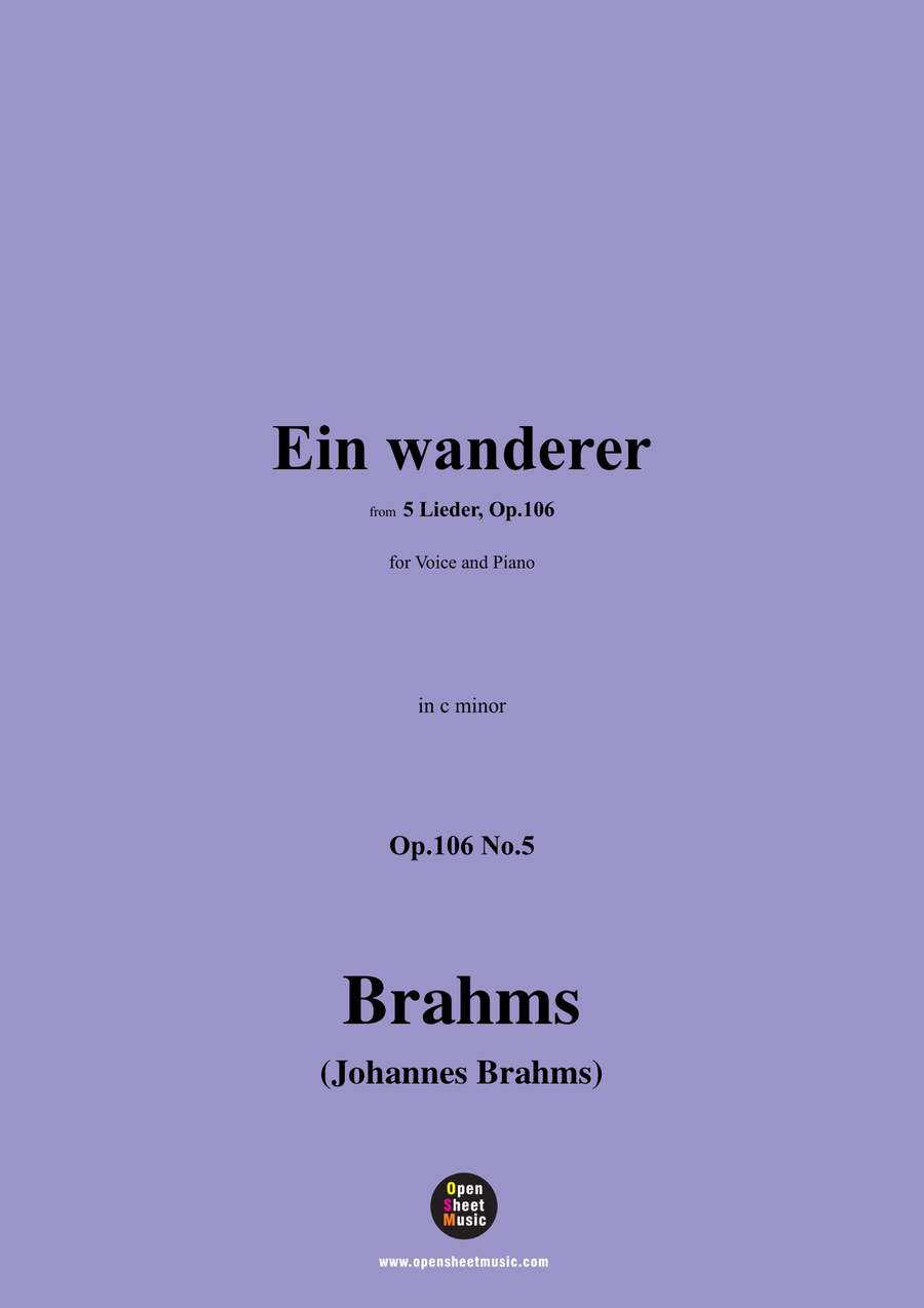 Brahms-Ein wanderer,in c minor Piano, Vocal scores gallery preview page 1