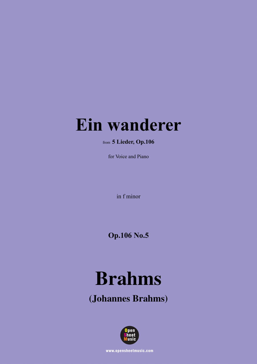 Brahms-Ein wanderer,in f minor Piano, Vocal scores gallery preview page 1
