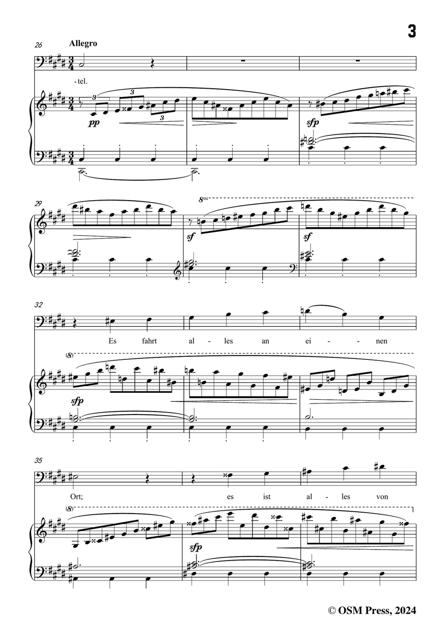 Brahms-Denn es gehet dem Menschen,in c sharp minor Piano, Vocal scores gallery preview page 5