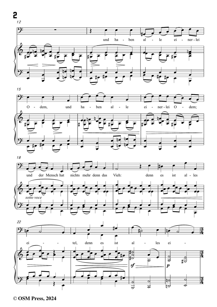 Brahms-Denn es gehet dem Menschen,in a minor Piano, Vocal scores gallery preview page 4