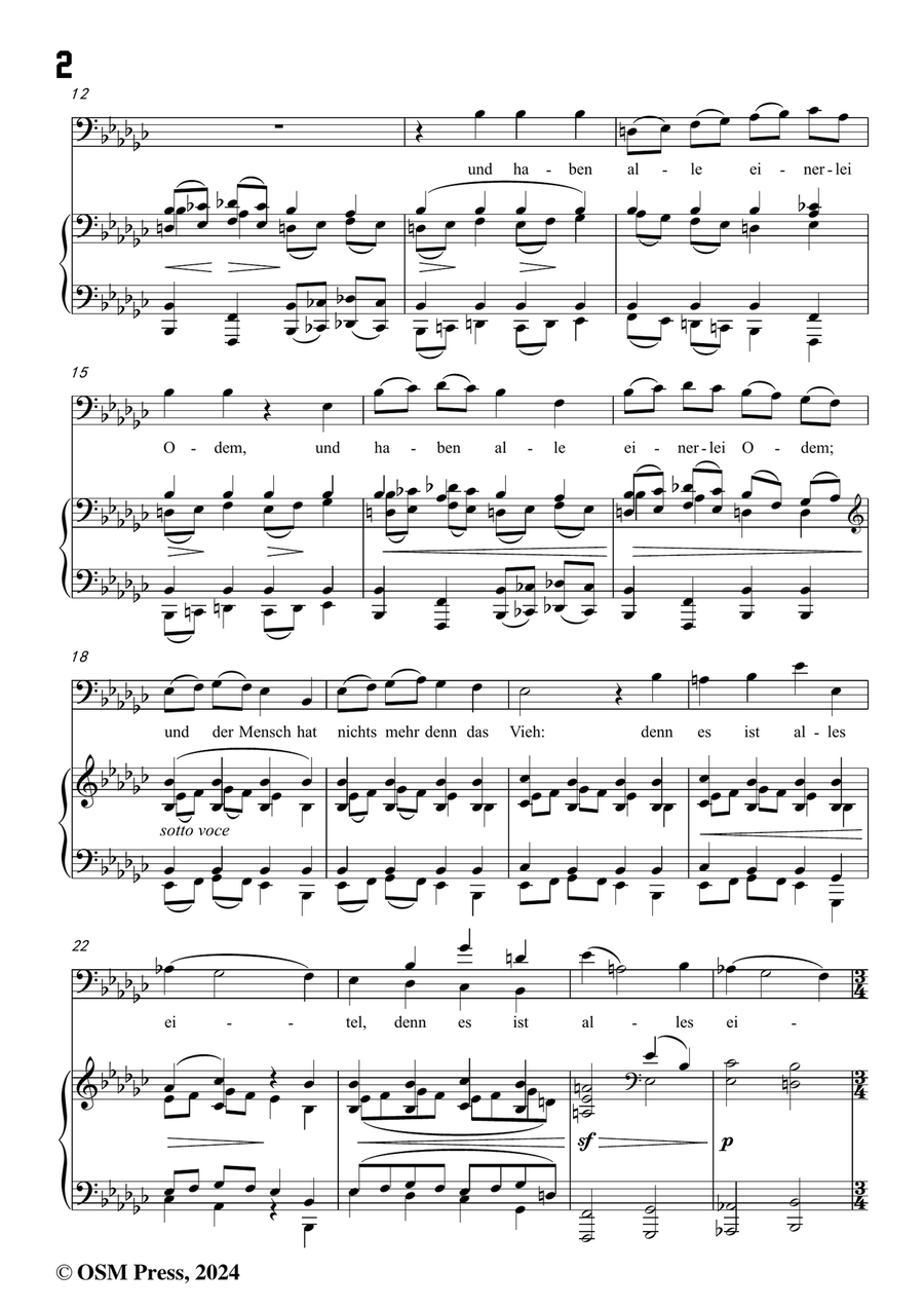 Brahms-Denn es gehet dem Menschen,in e flat minor Piano, Vocal scores gallery preview page 4