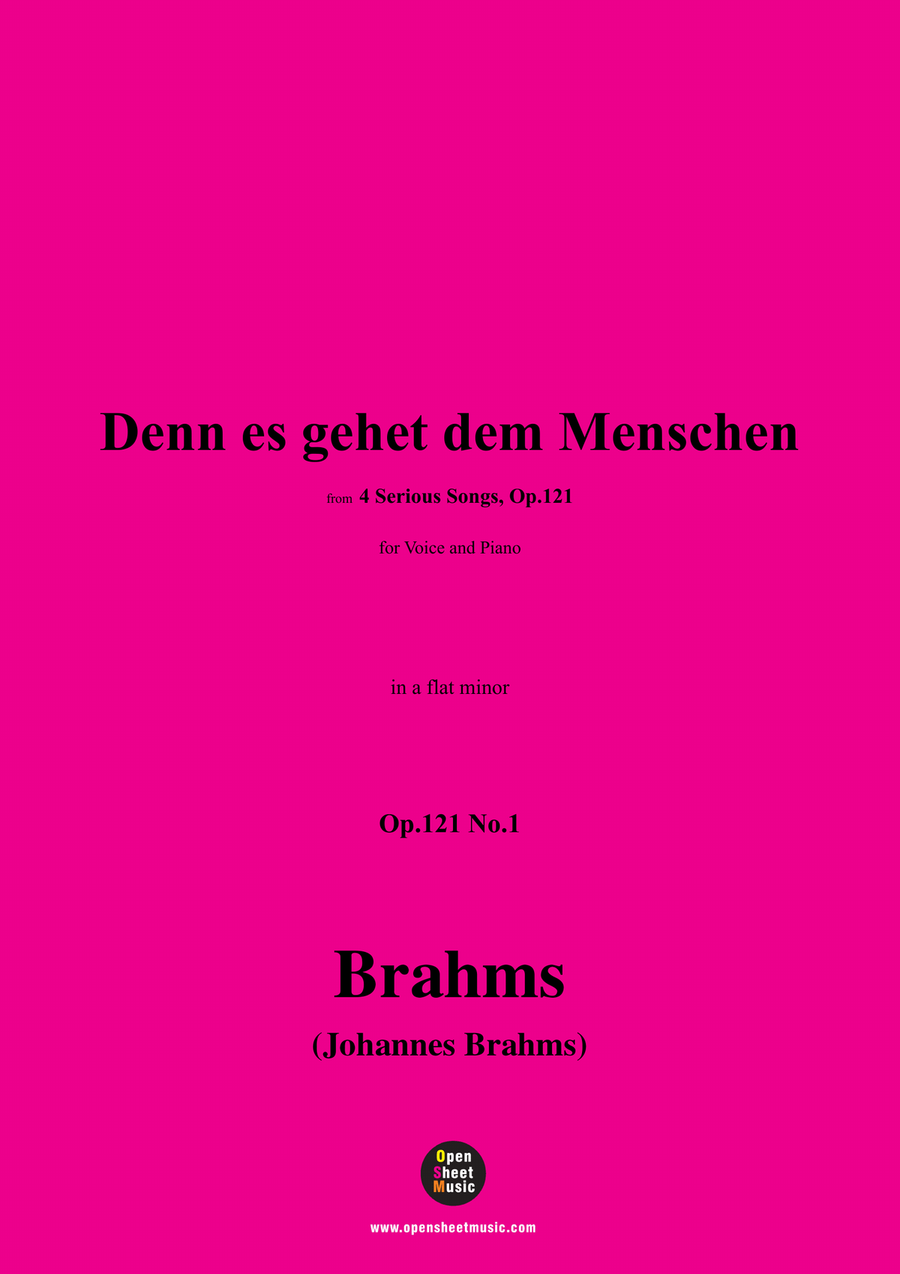 Brahms-Denn es gehet dem Menschen,in a flat minor Piano, Vocal scores gallery preview page 1
