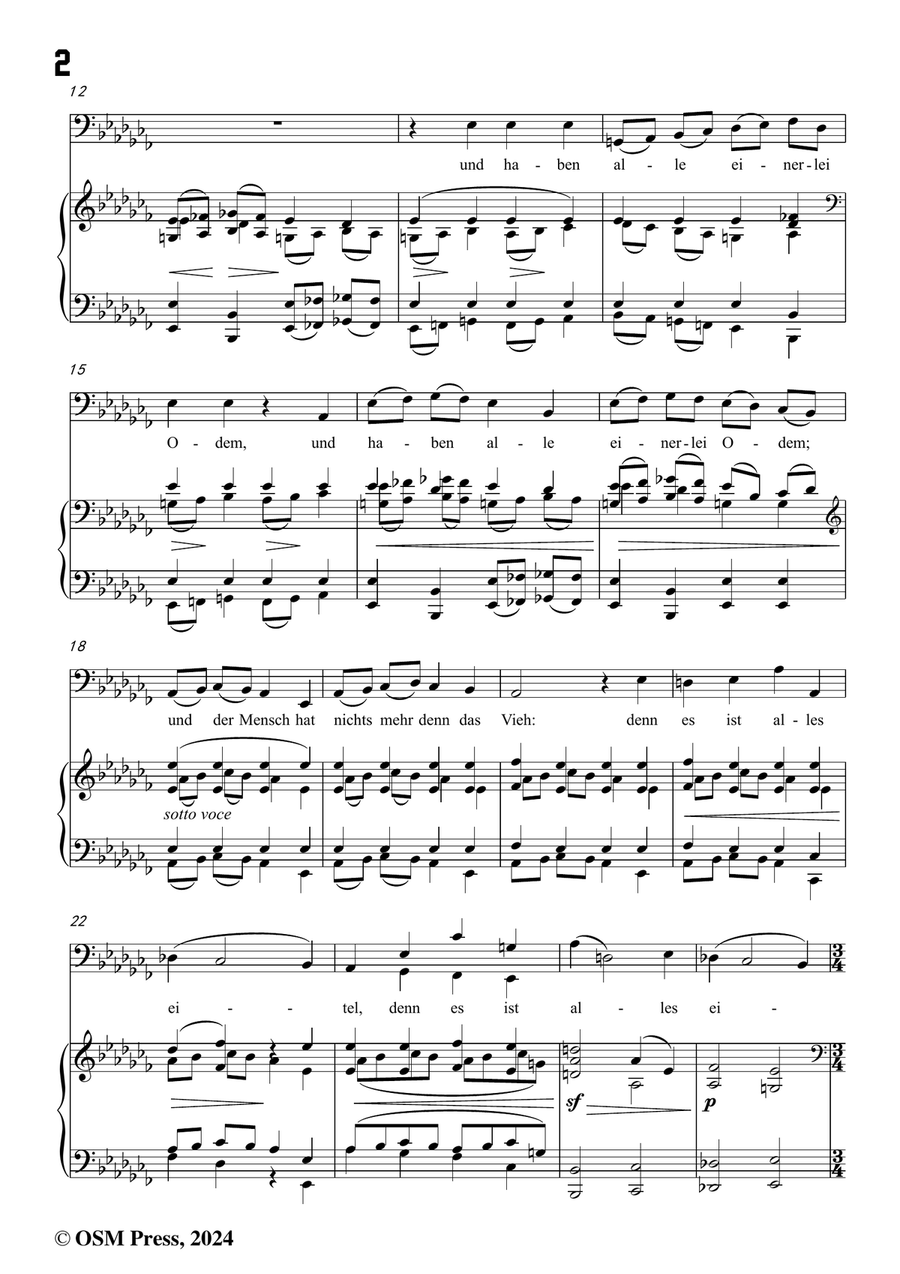 Brahms-Denn es gehet dem Menschen,in a flat minor Piano, Vocal scores gallery preview page 4