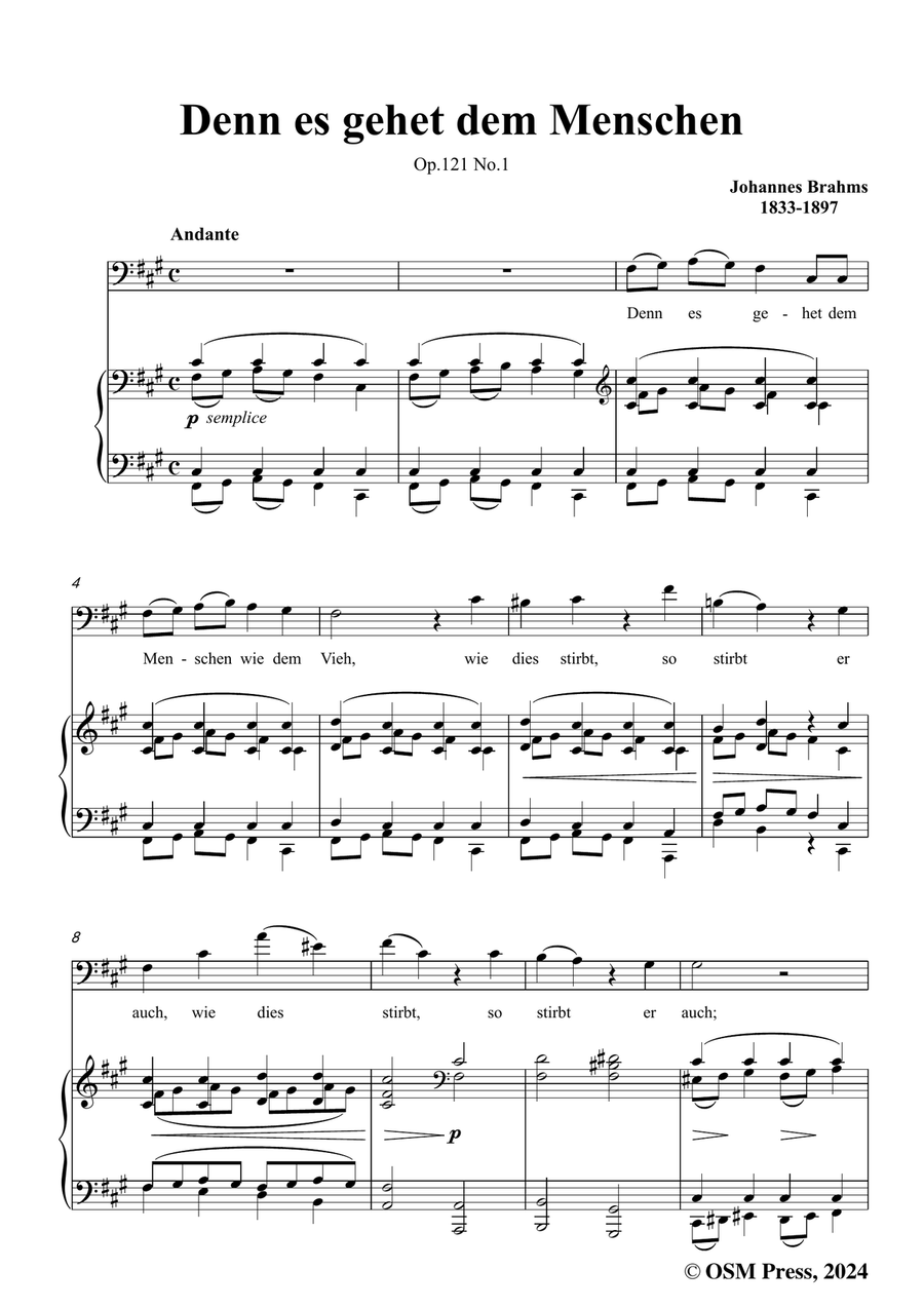 Brahms-Denn es gehet dem Menschen,in f sharp minor Piano, Vocal scores gallery preview page 3