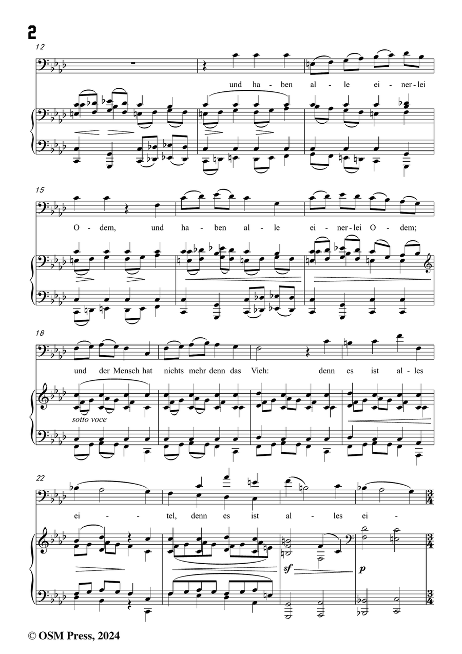 Brahms-Denn es gehet dem Menschen,in f minor Piano, Vocal scores gallery preview page 4