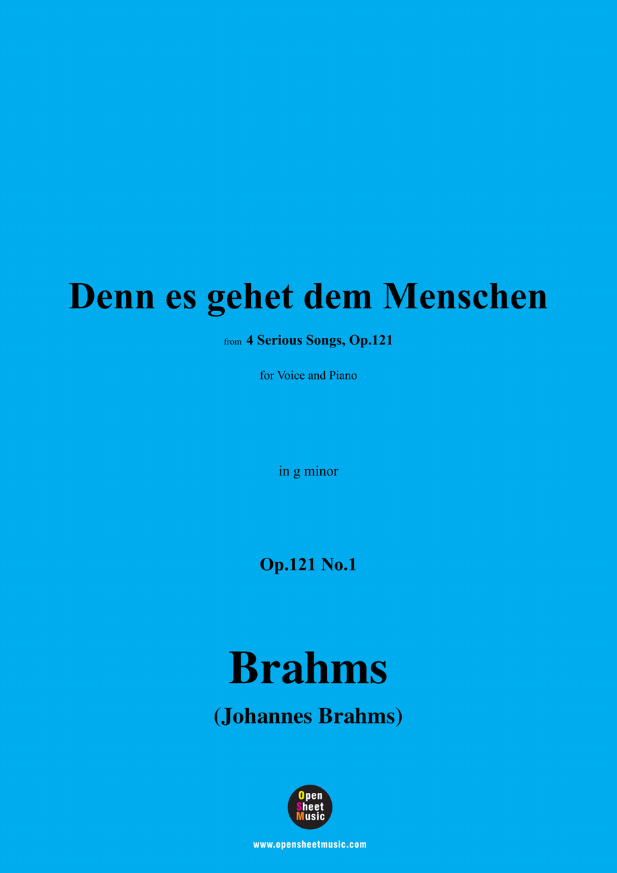 Brahms-Denn es gehet dem Menschen,in g minor Piano, Vocal scores gallery preview page 1