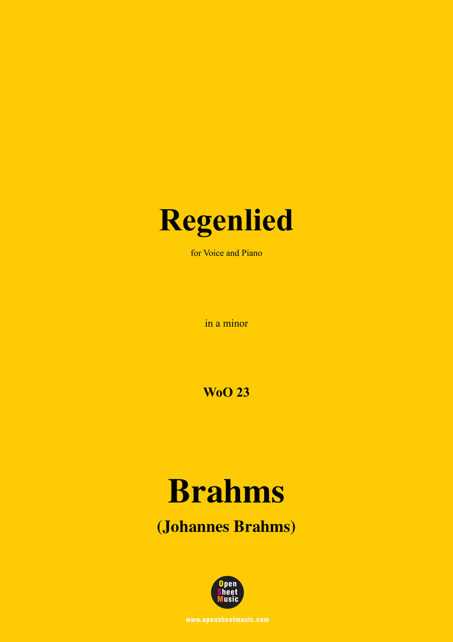 Brahms-Regenlied,in a minor Piano, Vocal scores gallery preview page 1