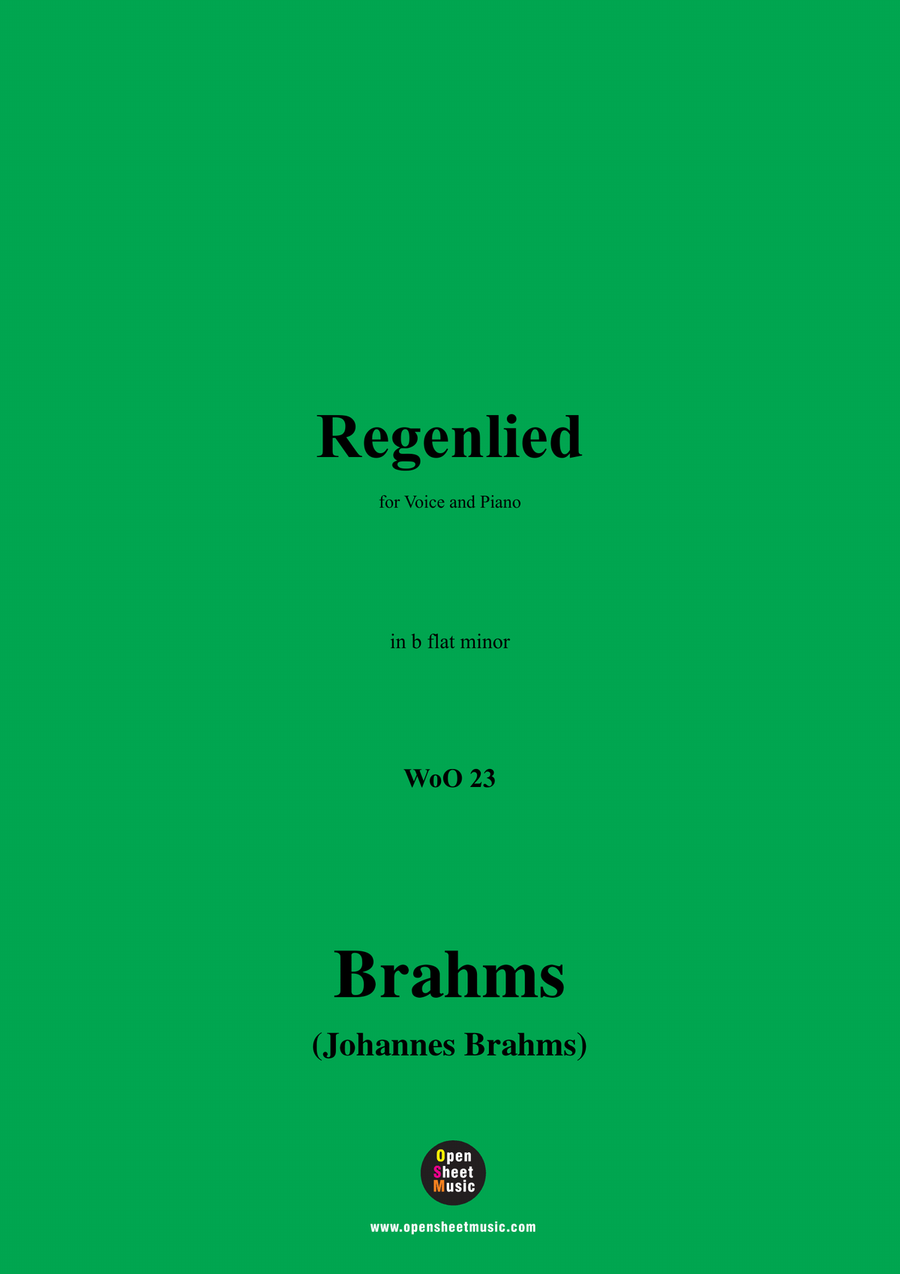Brahms-Regenlied,in b flat minor Piano, Vocal scores gallery preview page 1