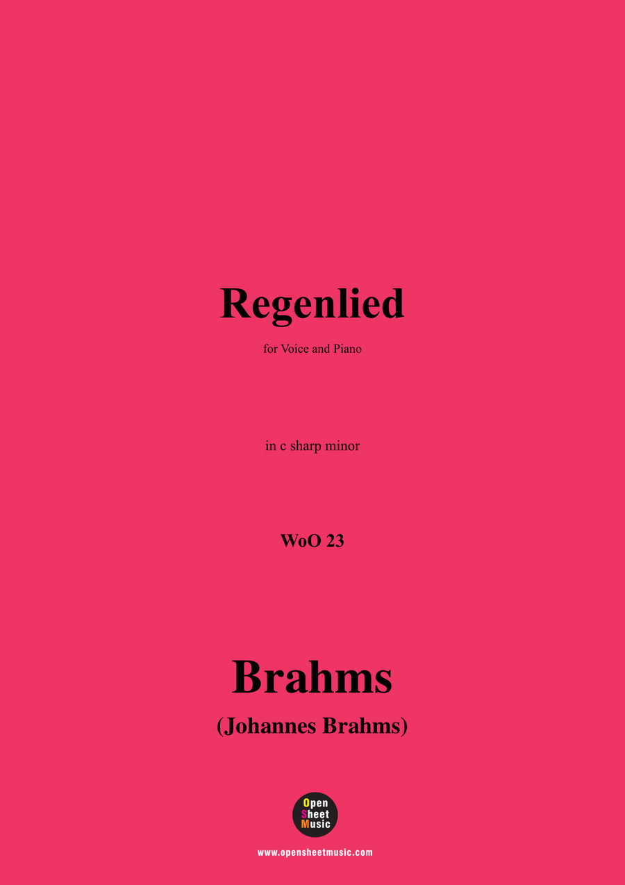 Brahms-Regenlied,in c sharp minor Piano, Vocal scores gallery preview page 1