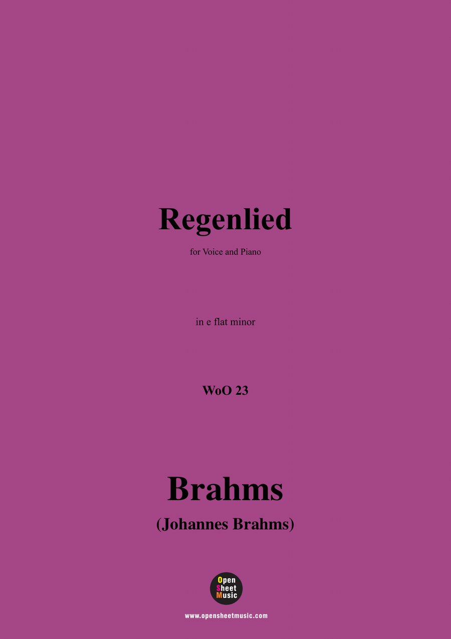 Brahms-Regenlied,in e flat minor Piano, Vocal scores gallery preview page 1