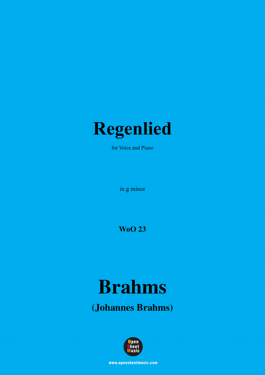 Brahms-Regenlied,in g minor Piano, Vocal scores gallery preview page 1