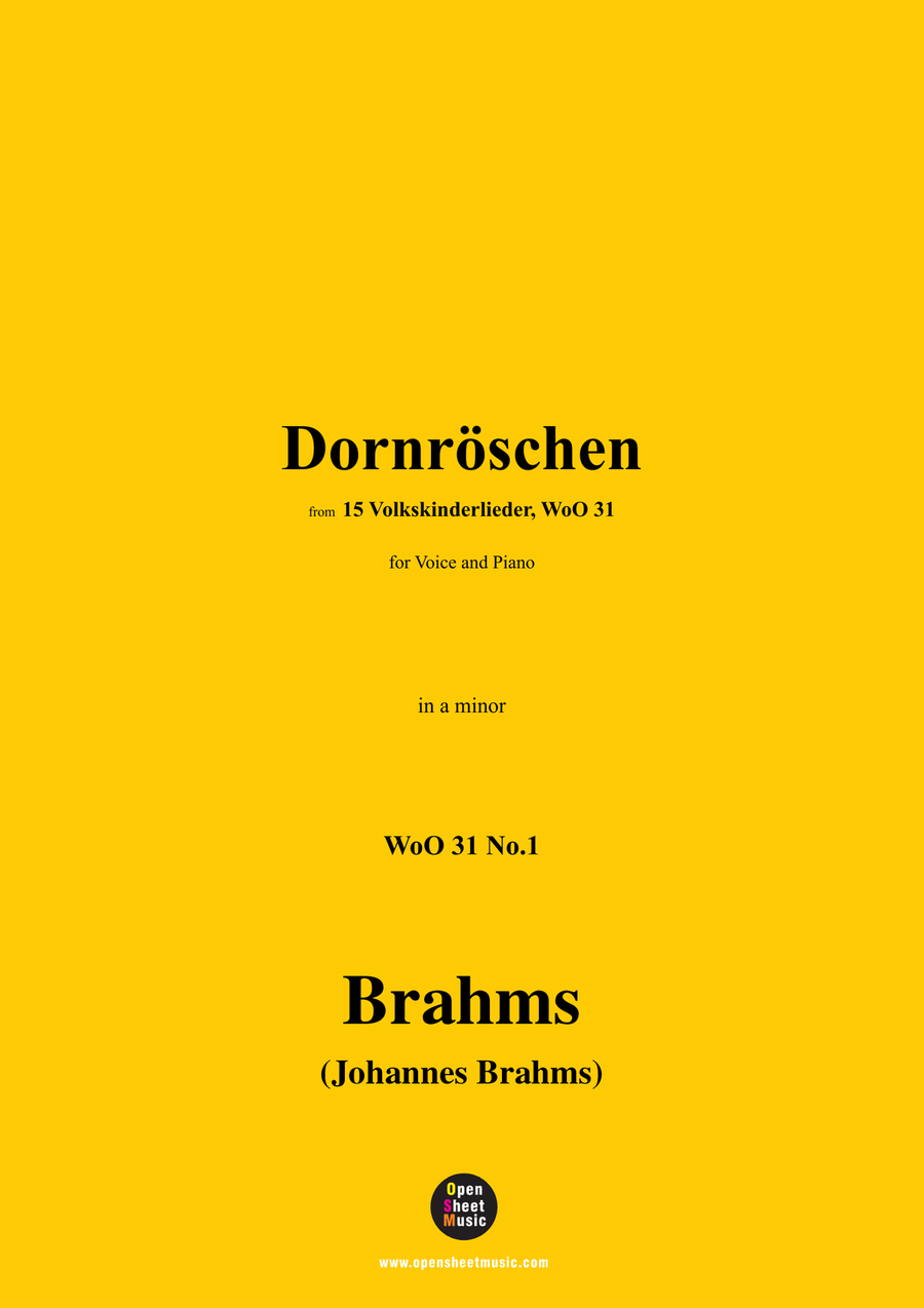 Brahms-Dornroschen,in a minor Piano, Vocal scores gallery preview page 1
