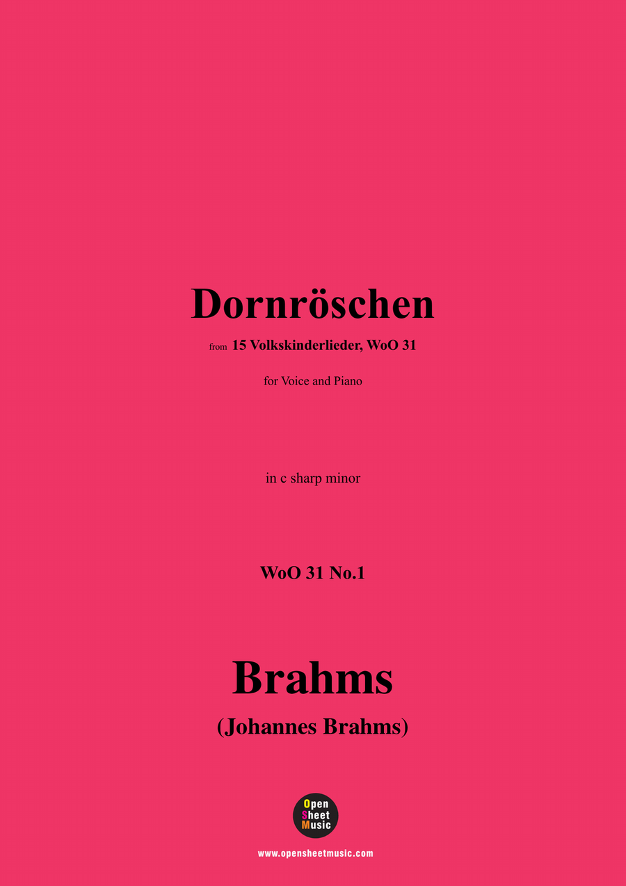 Brahms-Dornroschen,in c sharp minor Piano, Vocal scores gallery preview page 1