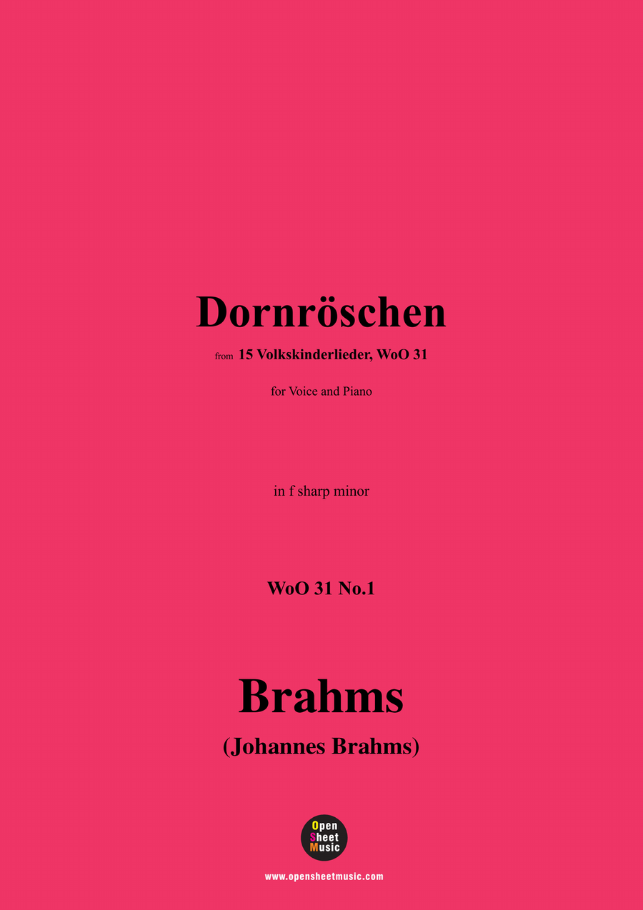 Brahms-Dornroschen,in f sharp minor Piano, Vocal scores gallery preview page 1
