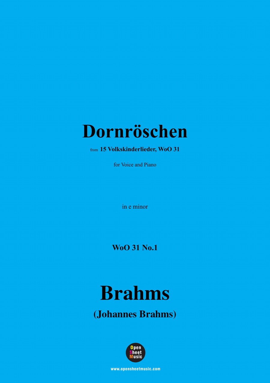 Brahms-Dornroschen,in e minor Piano, Vocal scores gallery preview page 1