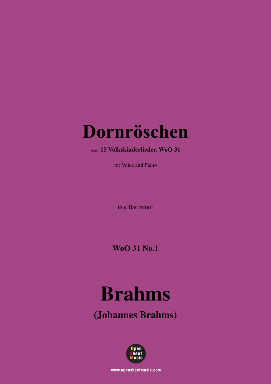 Brahms-Dornroschen,in e flat minor Piano, Vocal scores gallery preview page 1