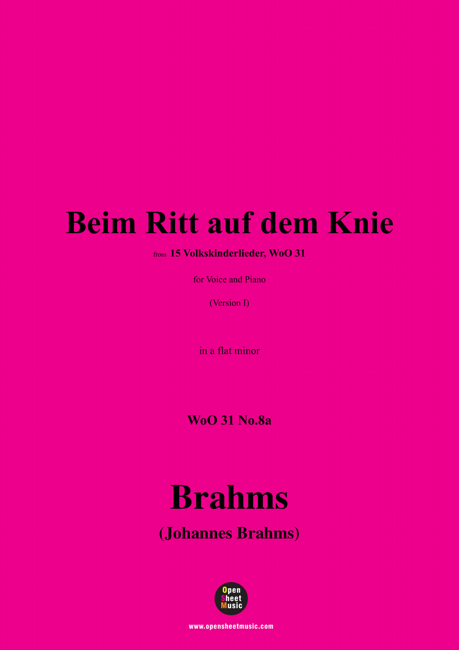 Brahms-Beim Ritt auf dem Knie,in a flat minor Piano, Vocal scores gallery preview page 1