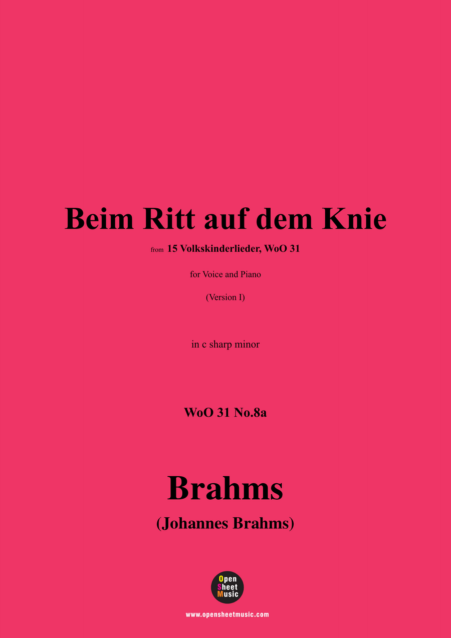 Brahms-Beim Ritt auf dem Knie,in c sharp minor Piano, Vocal scores gallery preview page 1