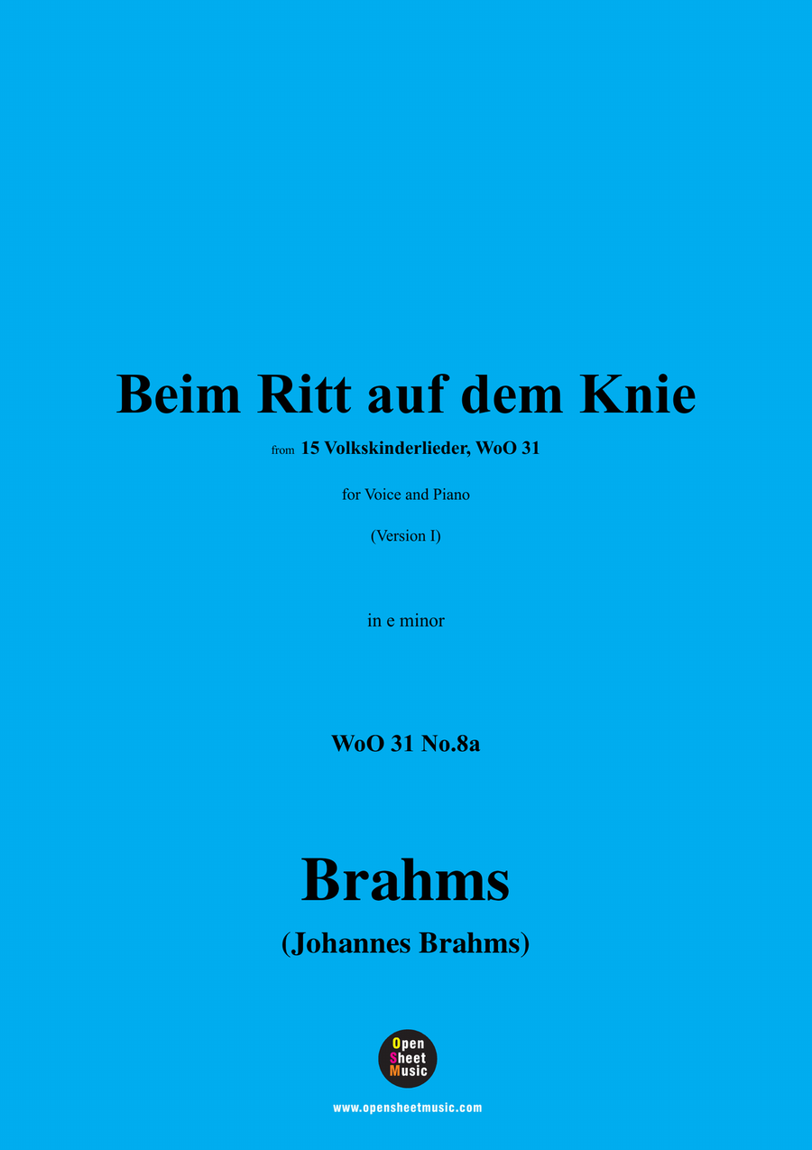 Brahms-Beim Ritt auf dem Knie,in e minor Piano, Vocal scores gallery preview page 1