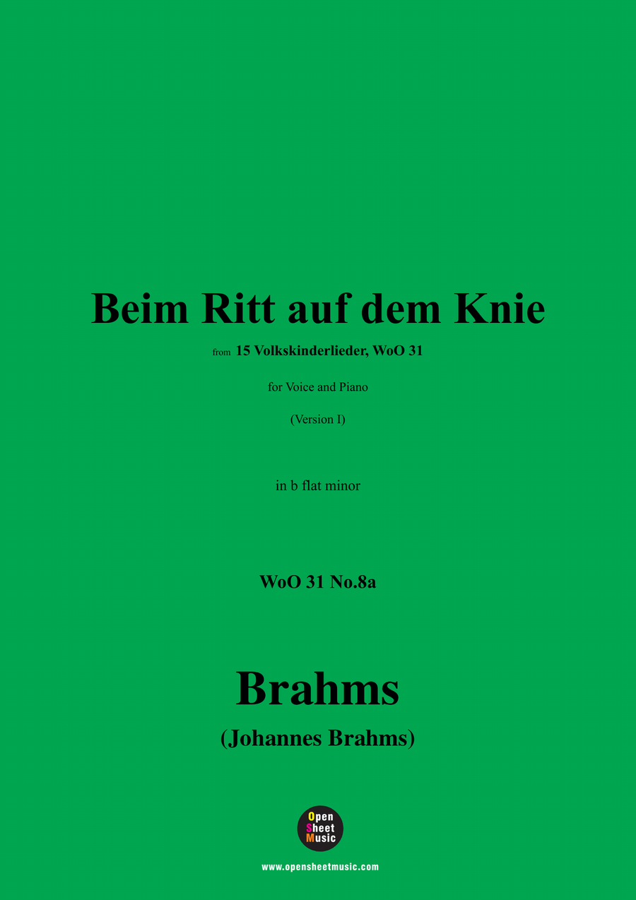 Brahms-Beim Ritt auf dem Knie,in b flat minor Piano, Vocal scores gallery preview page 1