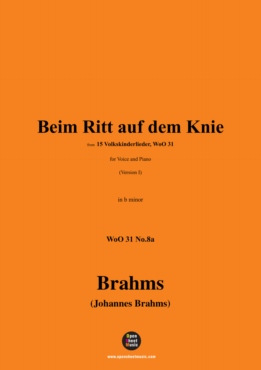 Brahms-Beim Ritt auf dem Knie,in b minor Piano, Vocal scores gallery preview page 1