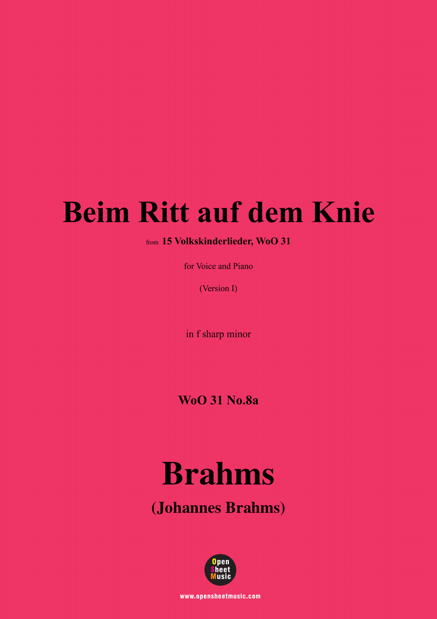 Brahms-Beim Ritt auf dem Knie,in f sharp minor Piano, Vocal scores gallery preview page 1