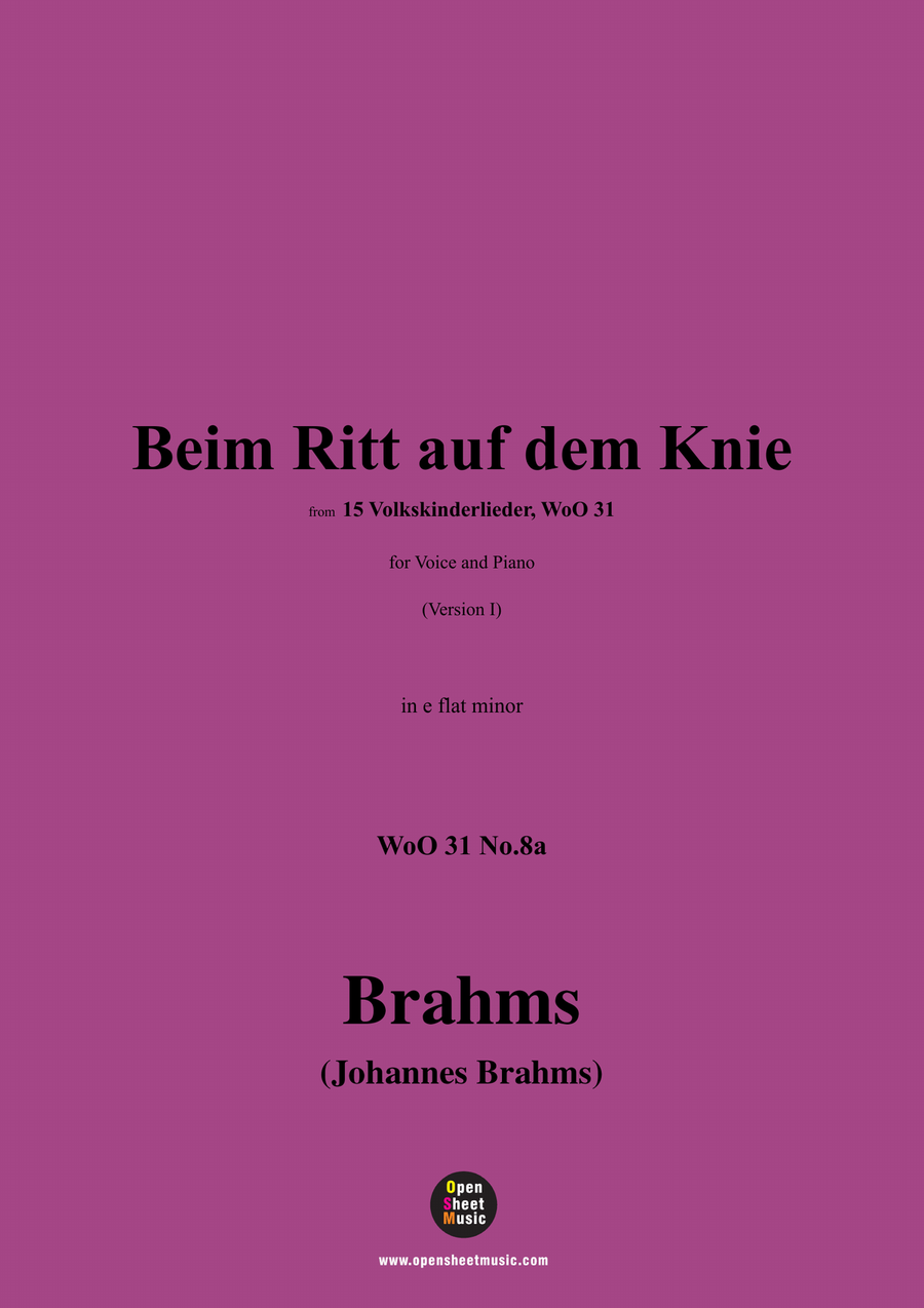 Brahms-Beim Ritt auf dem Knie,in e flat minor Piano, Vocal scores gallery preview page 1
