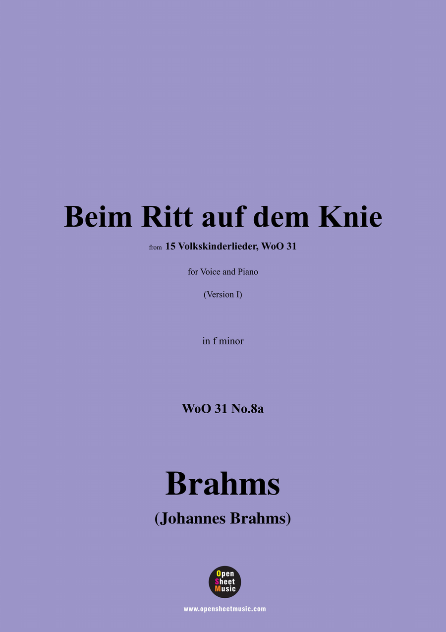 Brahms-Beim Ritt auf dem Knie,in f minor Piano, Vocal scores gallery preview page 1