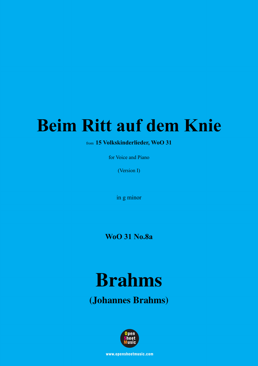 Brahms-Beim Ritt auf dem Knie,in g minor Piano, Vocal scores gallery preview page 1