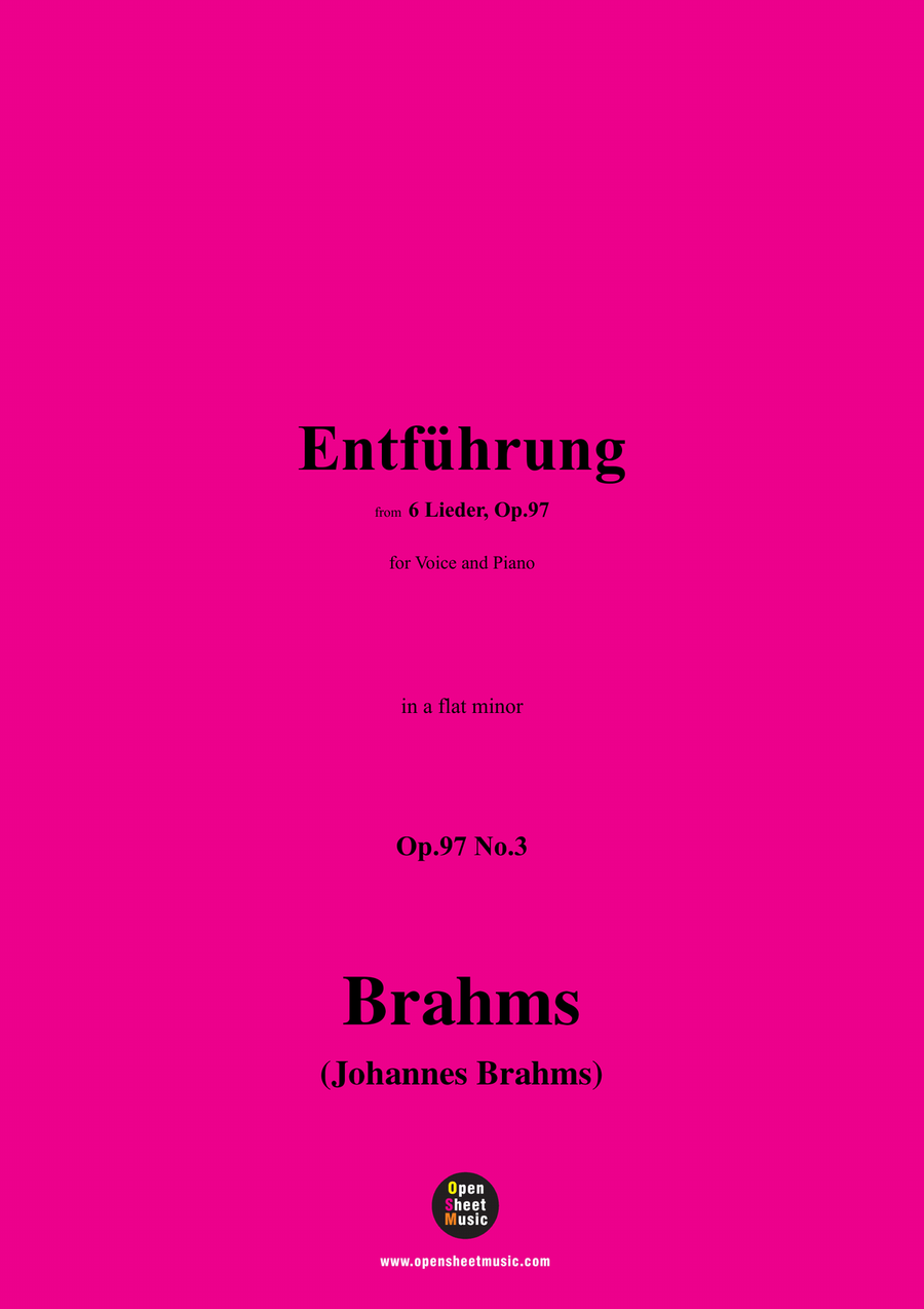 Brahms-Entfuhrung,in a flat minor Piano, Vocal scores gallery preview page 1