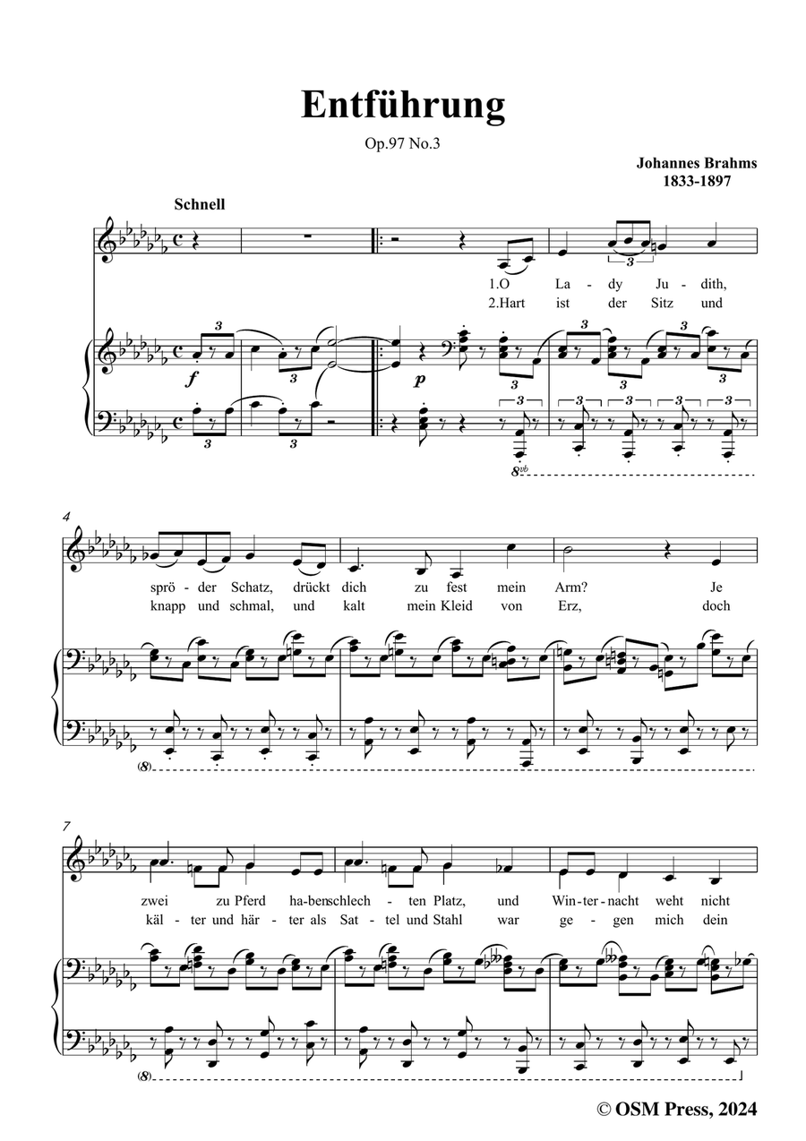 Brahms-Entfuhrung,in a flat minor Piano, Vocal scores gallery preview page 3