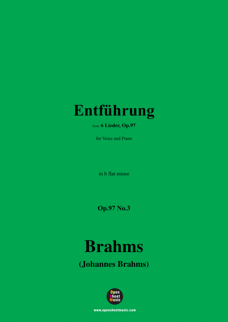 Brahms-Entfuhrung,in b flat minor Piano, Vocal scores gallery preview page 1