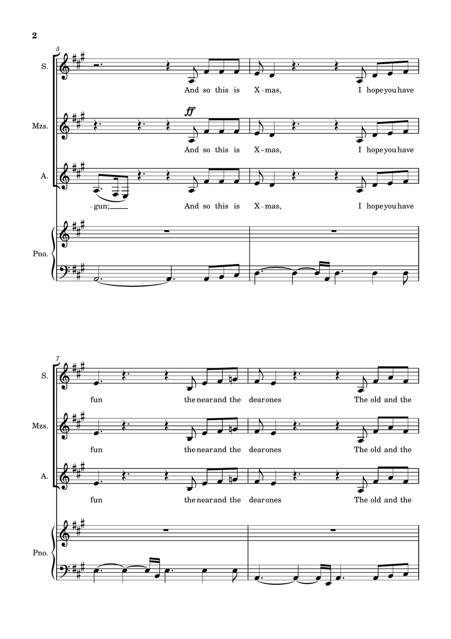 Happy Xmas (War Is Over) Happy Xmas (War Is Over) 3-Part scores gallery preview page 2