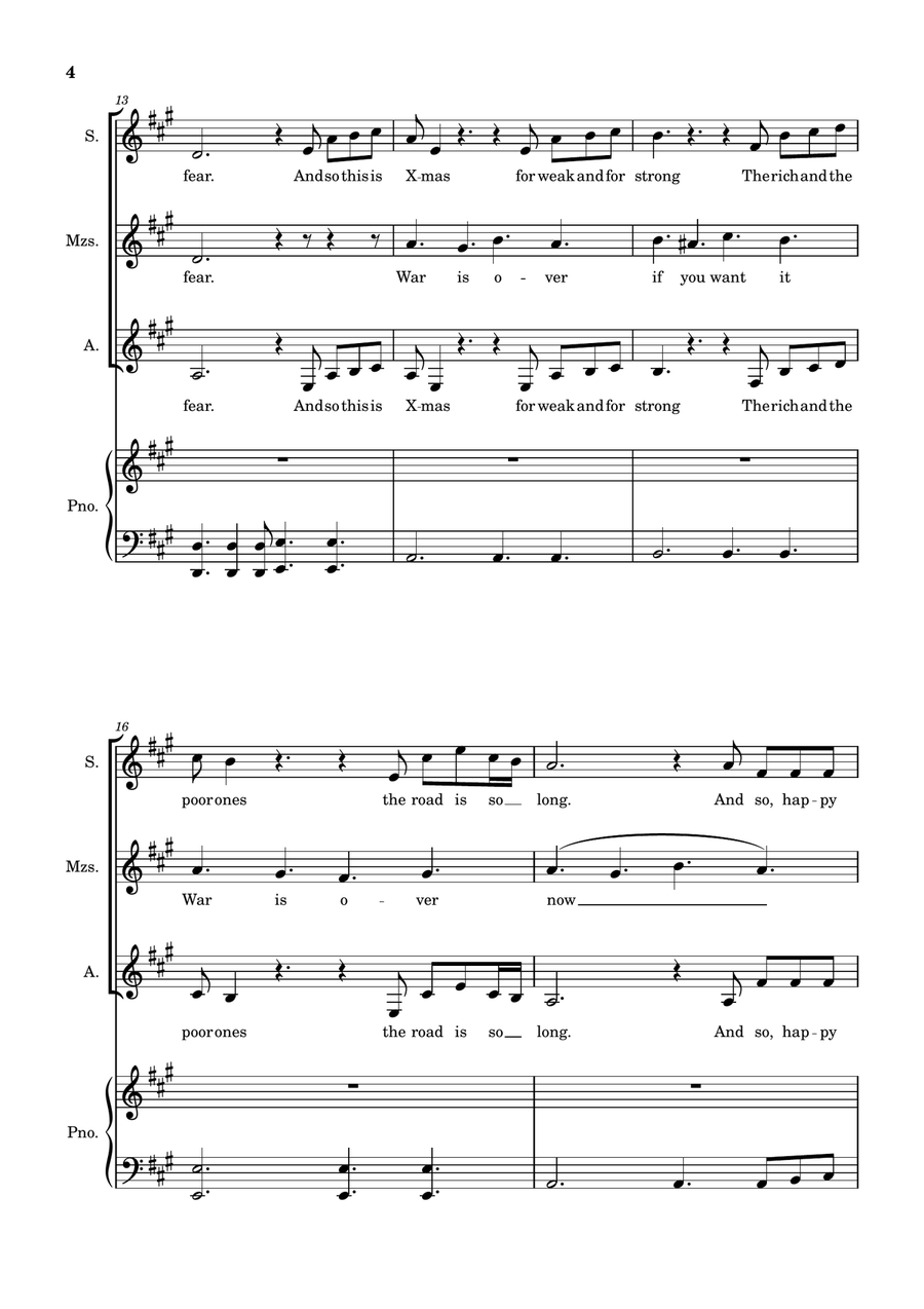 Happy Xmas (War Is Over) Happy Xmas (War Is Over) 3-Part scores gallery preview page 4