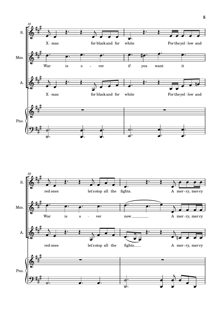 Happy Xmas (War Is Over) Happy Xmas (War Is Over) 3-Part scores gallery preview page 5