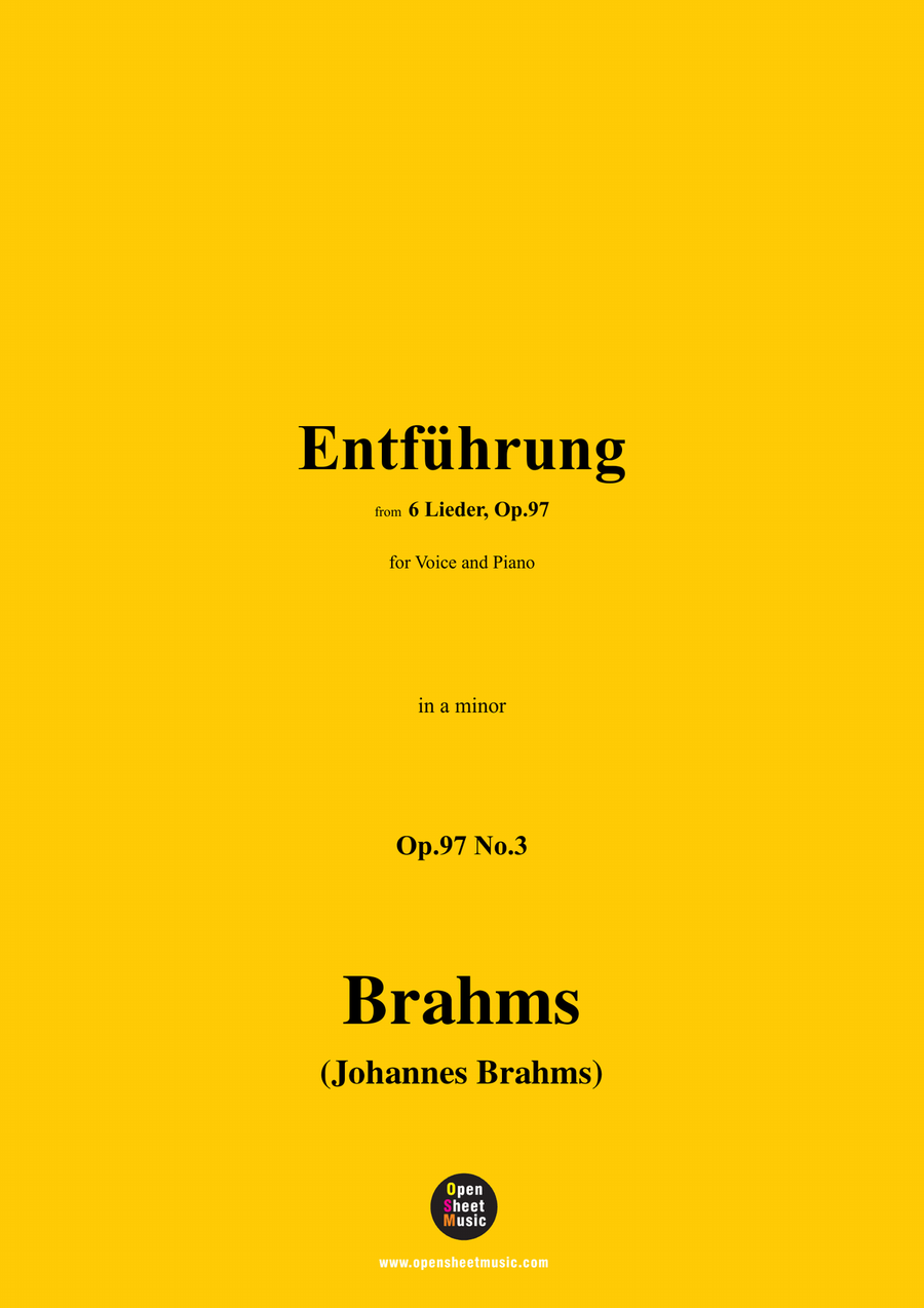 Brahms-Entfuhrung,in a minor Piano, Vocal scores gallery preview page 1