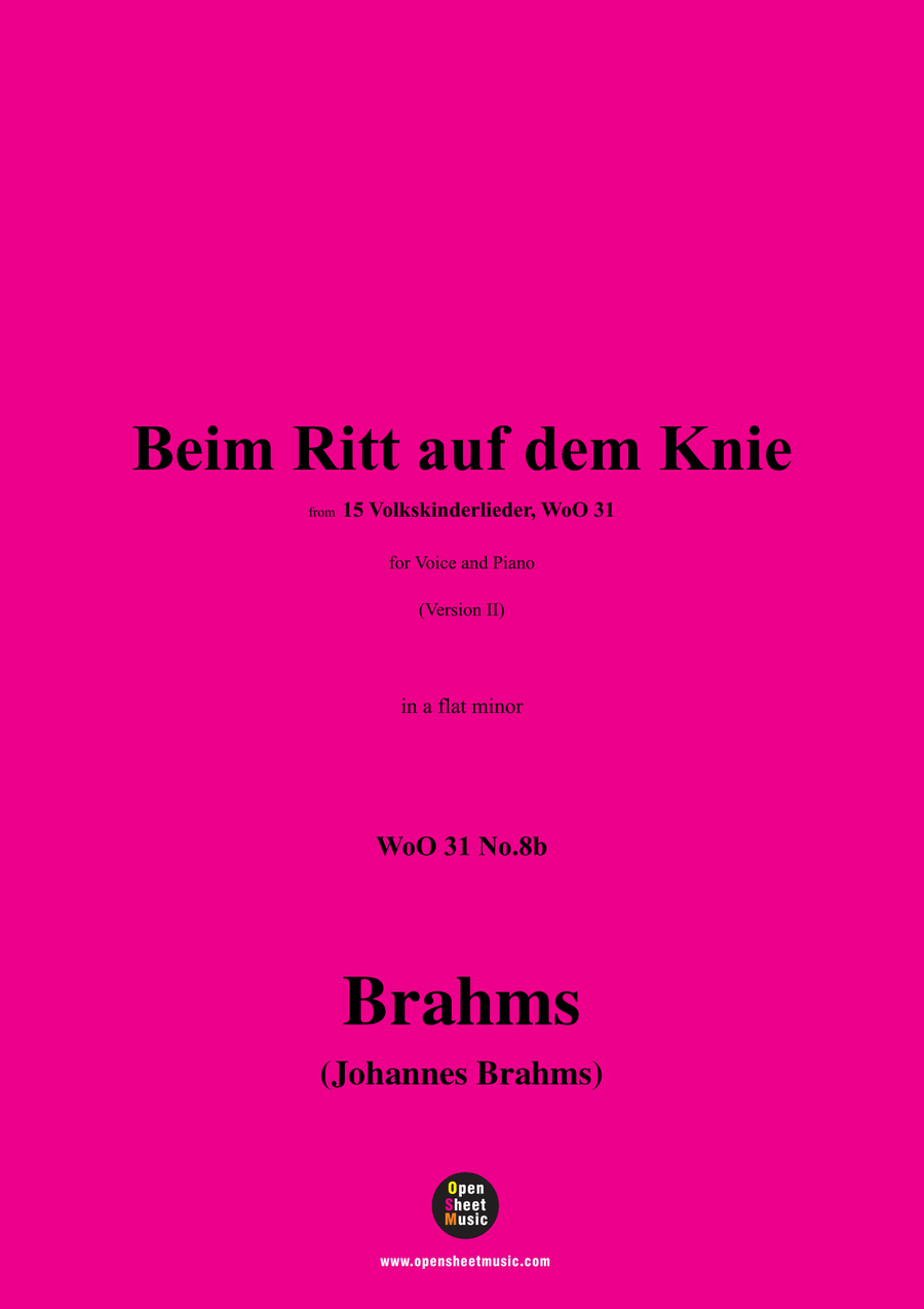 Brahms-Beim Ritt auf dem Knie,in a flat minor Piano, Vocal scores gallery preview page 1